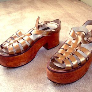 Bachick Wood Clog Platforms Size EU 43 (US 12)